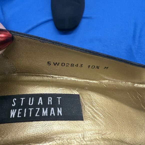 Stuart Weitzman Black Modern tortoise sq Heel Pumps Women's Sz 10.5M Square Toe - Picture 5 of 9